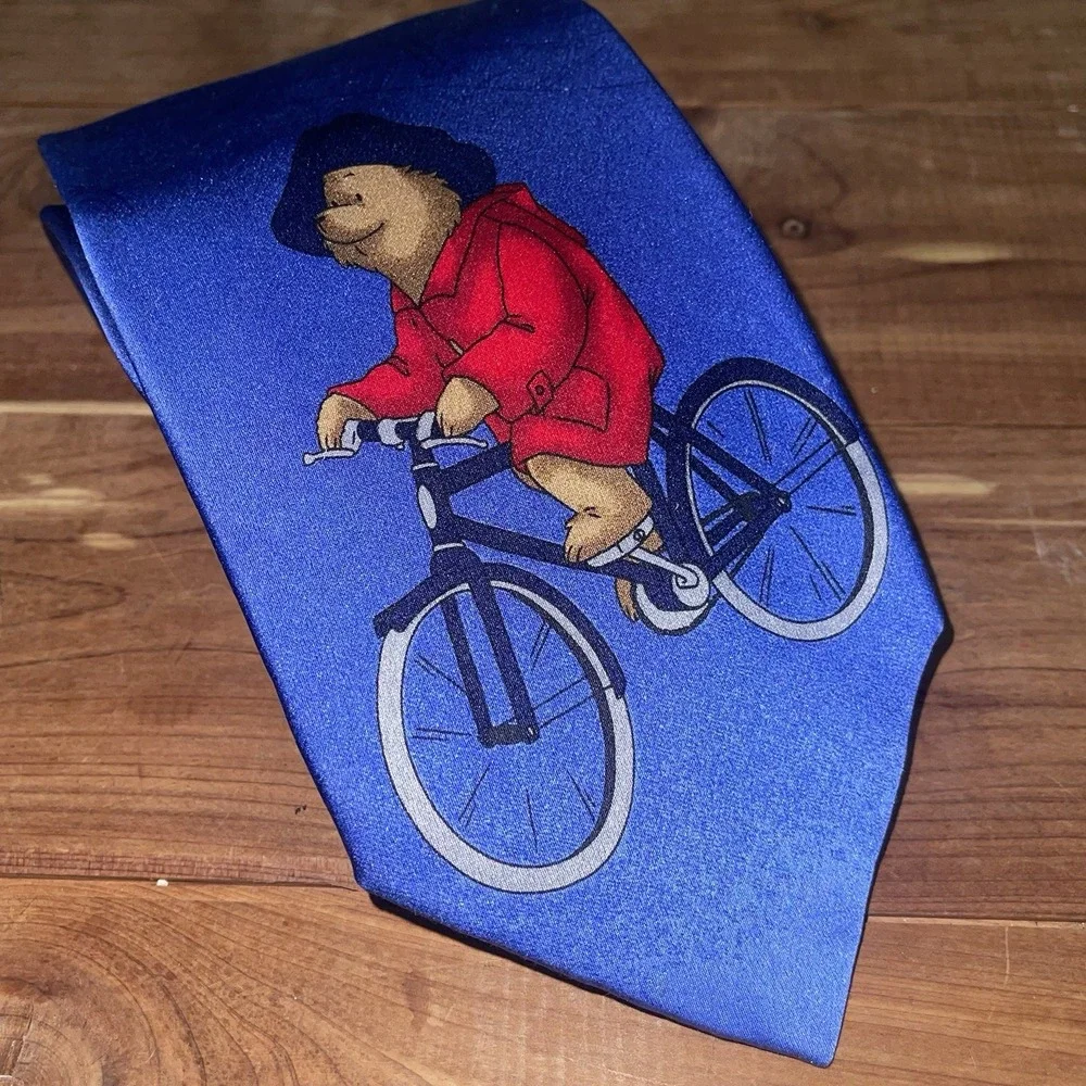 VTG Rare Paddington Bear London Bridge  Silk Tie, Tie Rack Made In Italy
